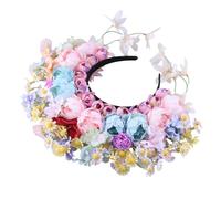 ZwaitL Ghirlande da sposa con fiori per matrimonio, corona da spiaggia, fascia per capelli per ragazze, accessorio per capelli da donna