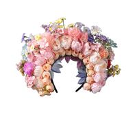 ZwaitL Ghirlande da sposa con fiori per matrimonio, corona da spiaggia, fascia per capelli per ragazze, accessorio per capelli da donna