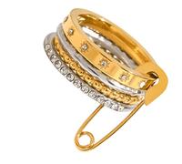 ZwaitL Gli anelli multipli dell'acciaio inossidabile di strato progettano le donne comode del diametro interno del portatile 1.8cm regolabili, Misura unica, come descritto, come descritto