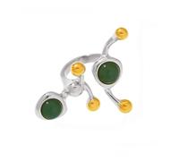 ZwaitL Il cristallo naturale contemporaneo di forma di C anella la banda del metallo inossidabile di opzioni multiple di colore comodo 3.5cm lunghezza dell'acciaio inossidabile C, Misura unica, come