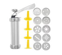 ZwaitL Kit pressa per Biscotti per Biscotti con 10 Dischi Stencil Decorativi Stampo per Torte Pasticceria-siringa Muffin Dessert Facile da Usare Macchina per Biscotti Pulita