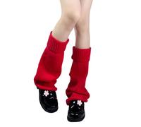 ZwaitL Maniche svasate per le gambe per il freddo in tessuto acrilico traspirante più caldo accessorio moda autunno inverno gambe copre inverno scaldino invernale unisex svasato, Rosso, Taglia unica