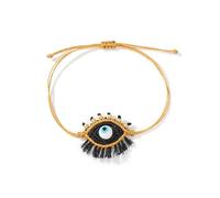 ZwaitL Perlina di vetro regolabile occhio fatto a mano per coppie gioielli unisex leggeri usura quotidiana amicizia cristallo bianco ciglia occhio fascino, Misura unica, come descritto