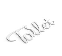 Zwayve Cartello in plastica per WC, bianco, realizzato a mano in Germania