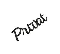 Zwayve Targhetta per porta "Privat" con scritta personalizzata autoadesiva per camera nero