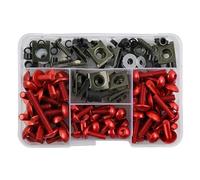 ZWBHNB Kit Bulloni E Viti per Carenatura per Benelli TRK 502X 502C BN 125 TNT 125, 177 Pezzi, Clip di Fissaggio per Carenatura, Dadi Kit Bulloni di Carenatura Completo(Rosso)