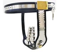 ZWBHSH Cintura di Castità per Donne con Spina Vaginale E Plug Anale Cintura di Castità in Acciaio Inossidabile Giocattoli del Sesso Set Panty di Castità SM Bondage Fetish Party Sex Toys,Nero,80/90cm