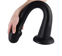 ZWBHSH Plug Anale Morbido Silicone Extra Lungo Butt Plug Dilatatore Dell'ano Vaginale Massaggiatore della Prostata Uomini E Donne Masturbatori Giocattoli del Sesso 4 Formati tra Cui Scegliere,Nero,XL