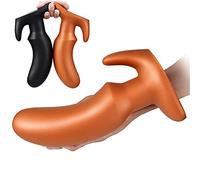 ZWBHSH Plug Anale Plug Anale in Silicone Morbido Massaggiatore Prostatico con Manico Plug Anale SM Giocattoli Sessuali per Coppie S/M/L 3 Taglie per Uomini, Donne E Omosessuali,d'oro,M