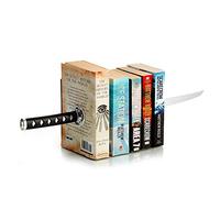 ZWCIBN Katana - Fermalibri decorativi in metallo moderno e divertente per DVD, per scaffali, per ufficio e casa, da scrivania, da regalo, per uomini e amanti dei libri
