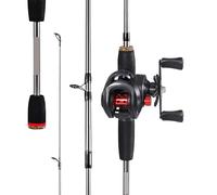 ZWCSHUU Canna da Pesca combinata 1,7 m Canna da Casting in Fibra di Carbonio e Mulinello da baitcasting Max Drag 8 kg for spigole Set Combinato di Canna(1.7m And Left Hand,Red)