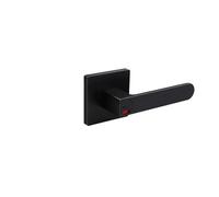 ZWCSHUU Serratura a tre poli for bagno con indicatore rosso e verde for porta interna Maniglia for del maniglia a una linguetta Maniglia per Porta(Matt black)