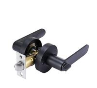 ZWCSHUU Serratura for porta silenziosa for rotonda for maniglia interna for con nucleo di serratura/scrocco chiave for in lega alluminio Maniglia per Porta(BLACK)