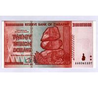 Zwd banca centrale dello Zimbabwe Z $ Dollar banconote - 20 Trillion Dollars - Mint nuovo