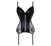 ZWEBY Corsetti gotici per le donne Summer sentestra traspirante in pizzo mutande da biancheria a v corsetto al collo per il girovita (Colore : Black, Size : M)