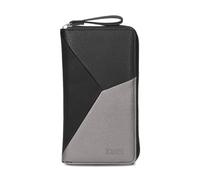 Zwei JANA J2 - Portafoglio da donna, 20 x 11 cm, in ecopelle di alta qualità, design tricolore, con 12 scomparti per carte di credito, portamonete, scomparto per documenti, con chiusura lampo, Nero,