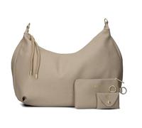 Zwei LOLA LO200 XXL Shopper Volume espandibile (17 - 21 L) Borsa a tracolla da donna e borsa a tracolla in Moon Bag Design, set da 4 pezzi con zip Pouch, Mini Pouch e portachiavi, sabbia, xl