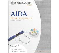 Zweigart AIDA precut 18 ct Fine Aida Vintage 3793 colore 7729 grigio tessuto per punto croce, 48 x 53 cm