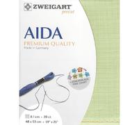 Zweigart AIDA Precut 20 ct Extra Fine Aida 3326 Colore 6083 Verde salvia Tessuto per punto croce, 48 x 53 cm