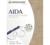 Zweigart Aida precut 3326 - Tessuto per punto croce, 20 ct, colore 3009, vintage, per punto croce, 48 x 53 cm