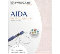 Zweigart Aida precut 3326 - Tessuto per punto croce, 20 ct, colore: rosa pallido, 48 x 53 cm