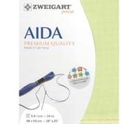 Zweigart AIDA Precut 3706 - Tessuto per punto croce, 14 ct, colore: Lime, 48 x 53 cm