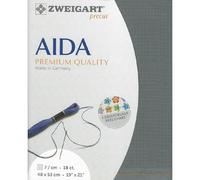 Zweigart AIDA precut 3793 - Tessuto per punto croce, 18 ct, colore: antracite, 48 x 53 cm