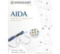 Zweigart AIDA precut Extra Fine Aida 3326 1369 - Tessuto per punto croce, 20 ct, 48 x 53 cm