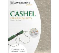 Zweigart Contatore CASHEL Precut 28 ct 3281 colore 1399 mini pois marrone bianco tessuto 100% lino per ricamo 48 x 68 cm