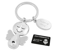 ZWEN Portachiavi a forma di angelo custode con confezione regalo + biglietto con angelo custode
