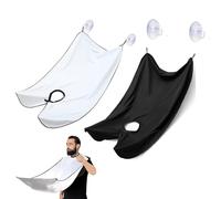 Zwenjuan Bavaglino cattura barba,2 pezzi Grembiule da barba,Telo Barba da Specchio Bavaglino Grembiule Mantella da barba,con 4 Ventose,Impermeabile,Antiaderente,Regalo per Uomini