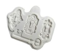 Zwenjuan Chiave Vintage e Serratura Per Torte,Stampo in Silicone Per Buco della Serratura Decorazione Torte,Stampo Chiave in Silicone,Cupcake Topper,Cioccolato,Pasticceria