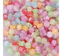 Zwenjuan Perline Lettere Acriliche Colorate,Set da 1000 Pezzi con Alfabeto A-Z per Braccialetti,Colorate Lettera Perline,Collane e Portachiavi Fai da Te