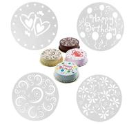 Zwenjuan Stencil per Torte,4 Pezzi Stencil Spray a Forma di Cuore di Fiori Cake Mold Decorare Stencil Riutilizzabili per Dolci da Forno Stencil per Pasticceria Zucchero in Polvere Fai-da-Te
