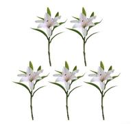 ZWEquipint 6 fiori di giglio artificiali, 38 cm, realistici, in plastica PU, steli per bouquet di nozze, decorazione per casa, feste, giardino, bassa manutenzione, composizione floreale finta (cuore