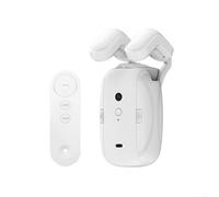 ZWEquipint Apri tenda elettrico con telecomando per asta romana, per guida a U e binario, chiuditenda motorizzato automatico per batteria da 4000 mAh, bianco (1 pz palo romano)