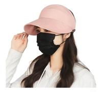 ZWEquipint Cappello da sole estivo da donna con foro per coda di cavallo, cappello da pescatore regolabile 55-60 cm, tesa larga, protezione UV con supporto per maschera per il viso per pesca