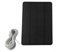 ZWEquipint Caricatore per pannello solare da 4 W per telecamera campanello, silicone monocristallino con cavo da 3 metri, alimentatore resistente alle intemperie per telecamere di sicurezza, nero