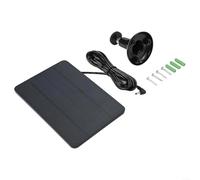 ZWEquipint Caricatore per pannello solare da 4 W per telecamera campanello, silicone monocristallino con cavo da 3 metri, alimentatore resistente alle intemperie per telecamere di sicurezza, nero