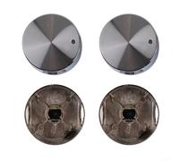 ZWEquipint Confezione da 4 manopole rotonde in lega di zinco per stufa a gas, 38 x 19 mm, interruttore rotante argento con foro da 8 mm per piano cottura da cucina, forno elettrico, accessori