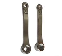 ZWEquipint Coppia di pedivelle in acciaio da 152 mm con foro rombico, per pedali filettati M14, parti di ricambio per attrezzature fitness, argento