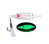 ZWEquipint Esche che si illuminano al buio, esche realistiche con piastra di ferro per pesca notturna, azione di affondamento fluida con ganci forti (80 g A)