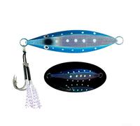 ZWEquipint Esche che si illuminano al buio, esche realistiche con piastra di ferro per pesca notturna, azione di affondamento fluida con ganci forti (60 g D)