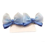 ZWEquipint Fermagli per capelli con fiocco a farfalla, fatti a mano, stile pastorale, accessori per capelli per bambini (blu)