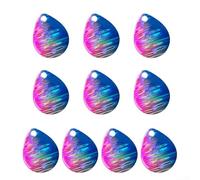 ZWEquipint Kit di esche da pesca con lame spinner, 10 pezzi, in rame, modificate dai raggi UV, colorate, fai da te, per trota e spigola, salmone glaucomi (polvere blu)