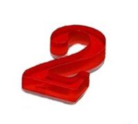 ZWEquipint Numeri civici 3D in acrilico, autoadesivi, impermeabili, colore rosso, 5 cm (2)