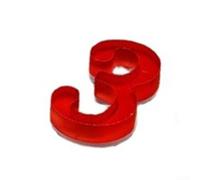 ZWEquipint Numeri civici 3D in acrilico, autoadesivi, impermeabili, colore rosso, 5 cm (3)