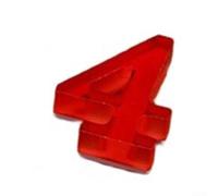 ZWEquipint Numeri civici 3D in acrilico, autoadesivi, impermeabili, colore rosso, 5 cm (4)
