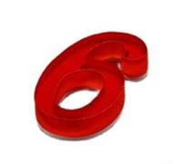 ZWEquipint Numeri civici 3D in acrilico, autoadesivi, impermeabili, colore rosso, 5 cm (6)