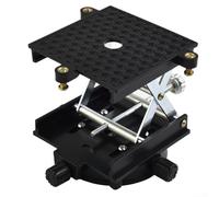 ZWEquipint Piattaforma di sollevamento regolabile in lega di alluminio da laboratorio, altezza 4,5-11 cm, supporto per messa a punto per esperimenti di fisica, chimica, biologia, nero